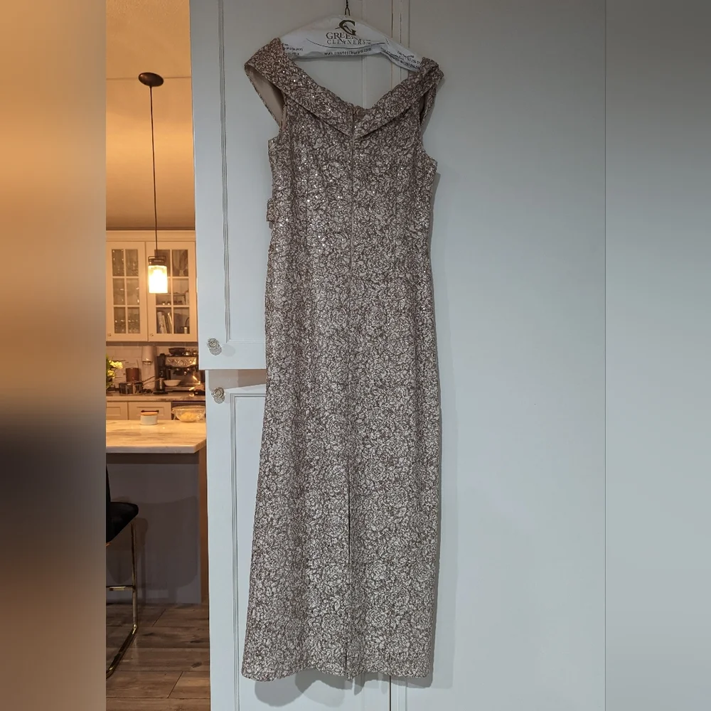 Vince Camuto Off the Shoulder Sequin & Lace Gown, Worn Only Once - 10 - Picture 3 of 7